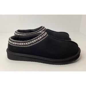 Kirkland Signature Unisex Genuine Shearling Slippers 6/7  Black NIB
